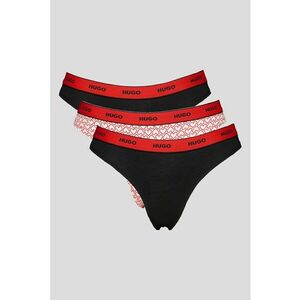 Set de chiloti tanga cu imprimeu - 3 perechi - Rosu/Negru imagine