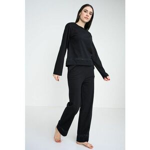 Pijama lunga din amestec de bumbac - Negru imagine