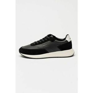 Pantofi sport cu talpa wedge si insertii din piele intoarsa Vinston - Negru imagine