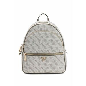 Rucsac din piele ecologica cu model monograma Manhattan II - Gri deschis/Maro taupe imagine