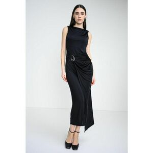 Rochie cu slit pe partea din fata - fara maneci - Negru imagine