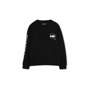Bluza de trening cu decolteu rotund si logo - Negru/Alb optic imagine