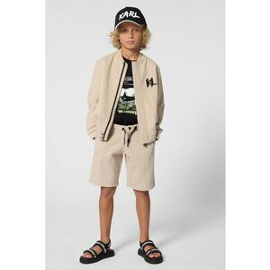 Bluza de trening cu fermoar si logo - Negru/Bej deschis imagine