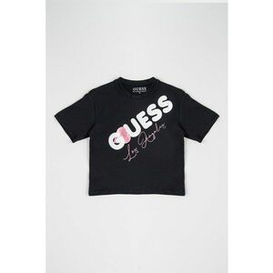 Tricou cu imprimeu logo si decolteu la baza gatului - Alb/Negru/Roz imagine