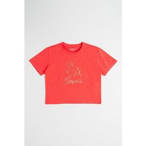 Tricou cu strasuri - Auriu/Coral imagine