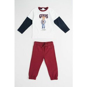 Set de pantaloni si bluza cu imprimeu - 2 piese - Alb/Visiniu/Bleumarin imagine