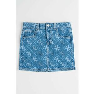 Fusta de denim cu model monograma - Albastru pastel imagine