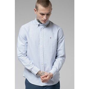 Camasa Oxford regular fit cu model in dungi - Alb/Albastru lavanda imagine