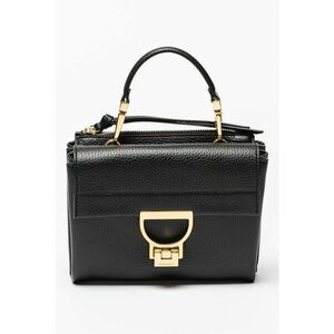 Geanta crossbody de piele cu bareta de umar Arlettis Signature - Negru imagine