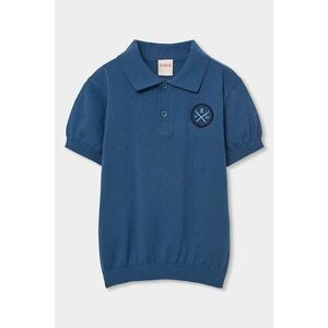 Tricou polo tricotat - Bleumarin imagine
