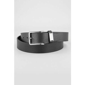 Curea de piele cu logo - Negru imagine