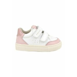 Pantofi sport din piele cu perforatii - Alb/Roz pastel/Roz pal imagine