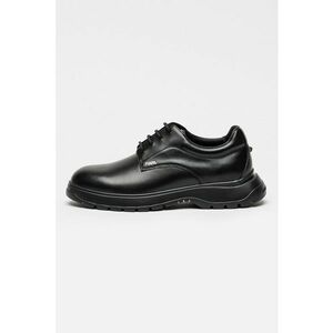 Pantofi din piele cu model uni - Negru imagine