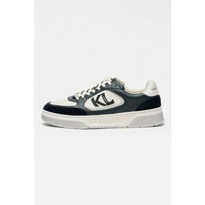 Pantofi sport low-cut din piele si piele intoarsa - Alb/Albastru ultramarin imagine