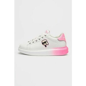 Pantofi sport din piele cu logo - Alb/Roz imagine