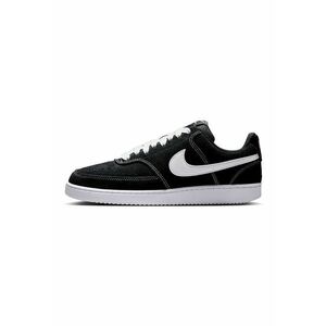 Pantofi sport Court Vision low-cut din piele intoarsa - Negru/Alb optic imagine