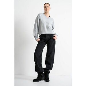 Bluza de trening cu decolteu in V - Gri melange imagine