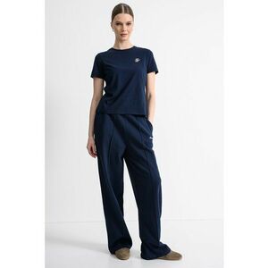 Tricou din amestec de bumbac cu dungi - Bleumarin imagine