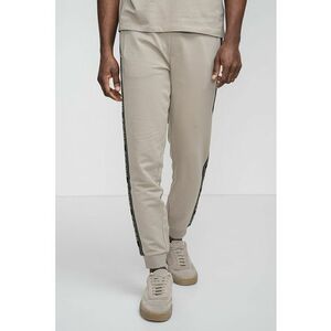 Pantaloni de trening cu benzi logo laterale si snur - Grej imagine