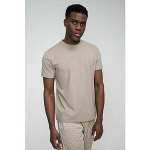 Tricou cu logo in relief - pentru antrenament - Maro taupe deschis/Grej imagine