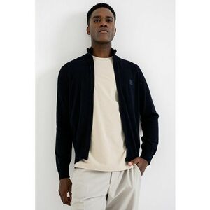 Bluza de trening din amestec de casmir cu fermoar - Negru stins imagine
