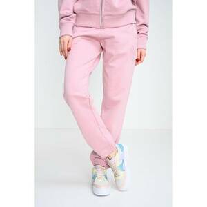 Pantaloni de trening cu croiala relaxed-fit si talie medie - Roz prafuit imagine