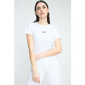 Tricou din bumbac cu logo - Alb optic imagine