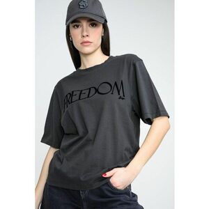 Tricou lejer cu imprimeu text pe partea din fata - Verde inchis imagine