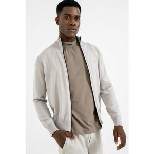 Bluza de trening din amestec de casmir cu fermoar - Maro taupe deschis imagine