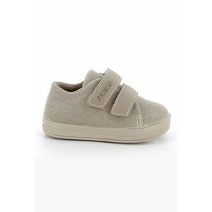 Tenisi din material textil cu inchidere velcro - Maro taupe deschis imagine