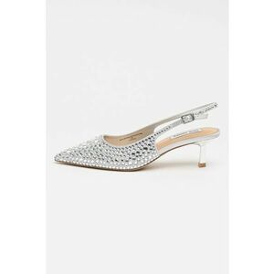 Pantofi slingback cu varf ascutit Korra-R - Gri deschis/Argintiu imagine