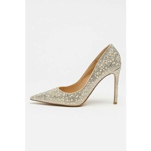 Pantofi stiletto decorati cu strasuri Thrive - Grej/Argintiu imagine
