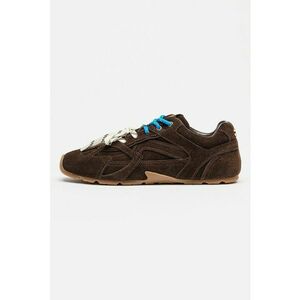 Pantofi sport Asiel din piele intoarsa cu detalii stralucitoare - Maro inchis imagine
