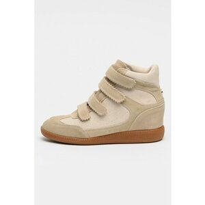 Pantofi sport Mustang wedge cu velcro - Maro nisip/Maro camel imagine