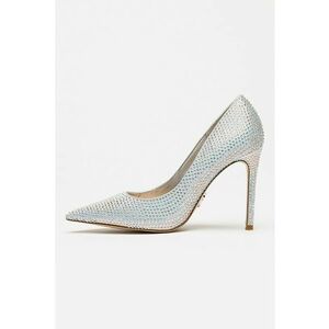 Pantofi stiletto decorati cu strasuri Thrive - Gri deschis/Argintiu imagine