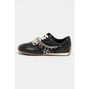 Pantofi sport Comeos-R din piele ecologica cu insertii din material textil - Negru imagine