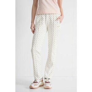 Pantaloni de trening cu croiala regular-fit si model logo - Alb fildes/Bej imagine