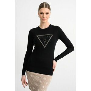 Bluza slim fit cu logo in relief si detalii cu strasuri - Negru/Argintiu imagine