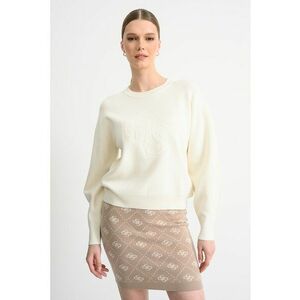 Bluza de trening cu maneci cazute si logo in relief - Crem imagine