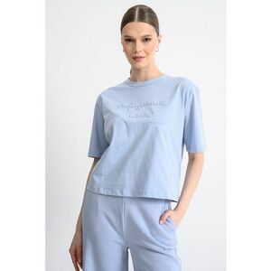 Tricou regular-fit cu imprimeu text - Albastru deschis imagine