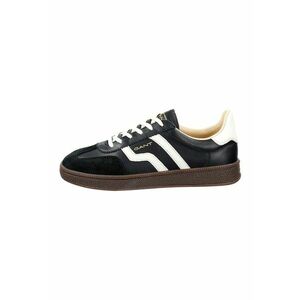 Pantofi sport din piele cu garnituri din piele intoarsa - Negru/Alb optic imagine