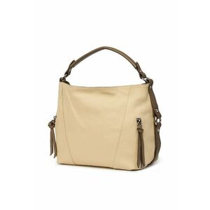 Geanta dama Samira - piele naturala - crem/bej - 27x38x10cm - 27x38cm imagine
