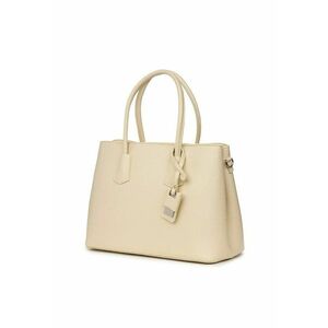 Geantă dama - Valentina - piele naturală - crem - 25x37x16cm imagine