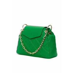 Geantă din piele naturală Evia - verde - 25x32x12cm - model de mână și de umăr imagine