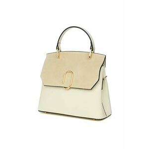 Posetă din piele naturală Ruby crem - 2 compartimente - 24x30x11cm imagine