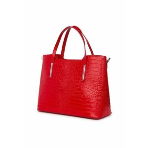 Geanta din piele naturala Carolina - rosie - 27x37x15cm - model de mana/de umar imagine