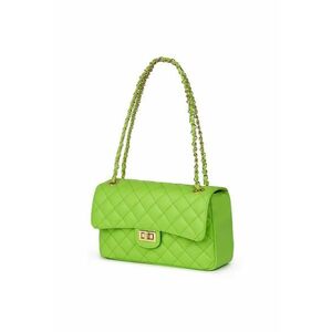Posetă din piele matlasată Angela - verde deschis - 16x27x9cm - 3 compartimente imagine