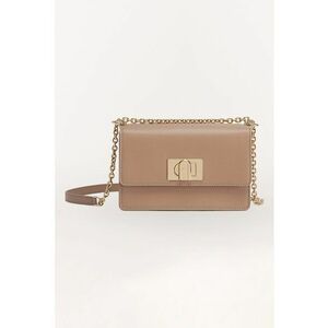 Geanta crossbody din piele cu bareta din lant si protectie pentru umar - Portocaliu persan imagine