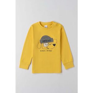 Bluza de bumbac cu broderie - Galben imagine
