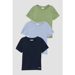 Set de tricouri din bumbac - 3 piese - Verde/Albastru imagine